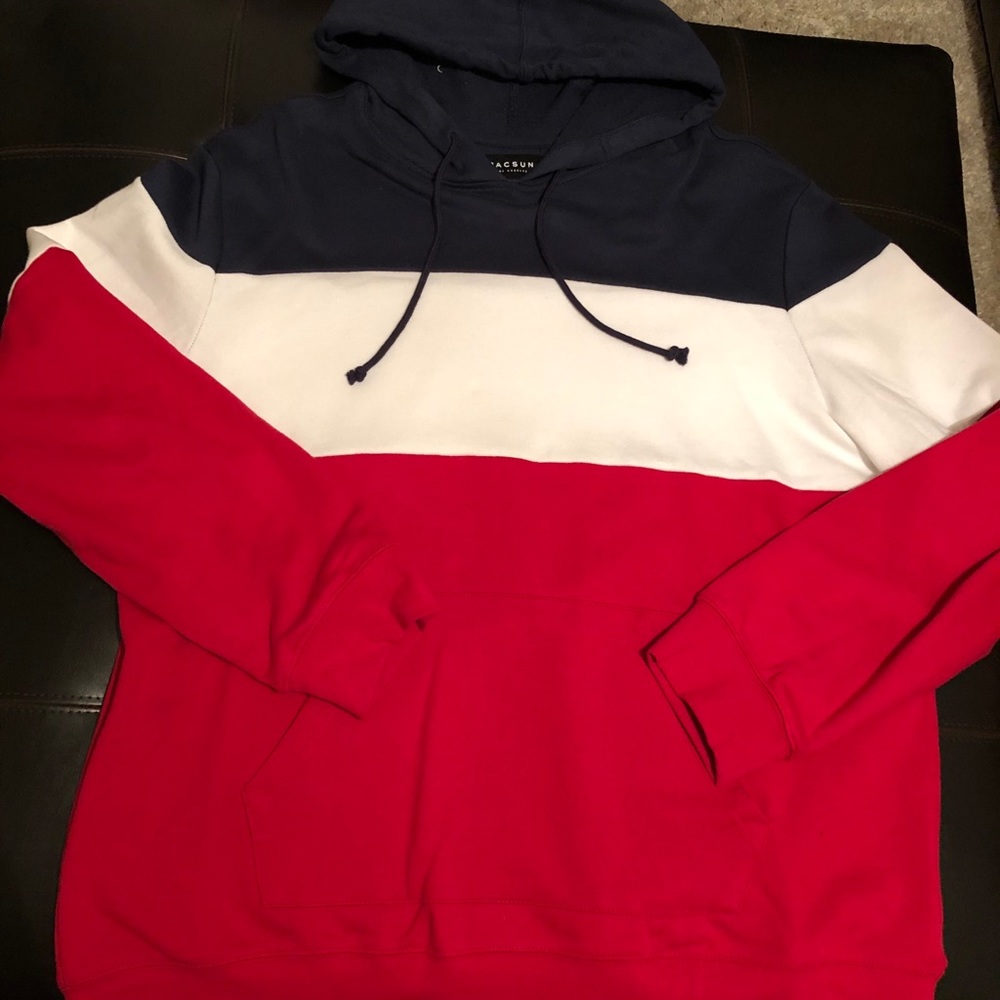 RED WHITE BLUE PAC SUN HOODIE XL